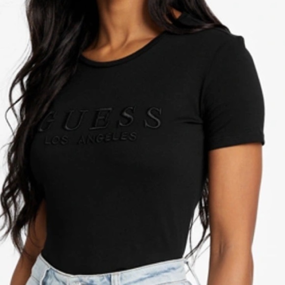 GUESS- Classic Black Tee Shirt, NEW - Picture 2 of 3